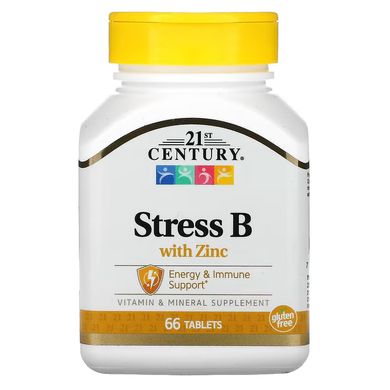 21st Century, Stress B з цинком, 66 таблеток
