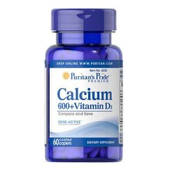 Puritan's Pride Calcium + Vitamin D3 60 табл Кальцій