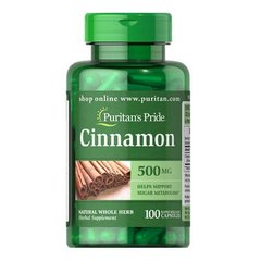 Puritan's Pride Cinnamon 500 mg 100 капс Екстракт кориці
