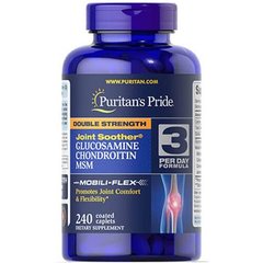 Puritan’s Pride Glucosamine Chondroitin MSM Double Strength 240 таб. Глюкозамін і хондроітин