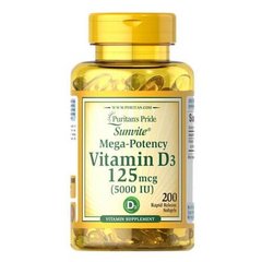 Puritan's Pride Vitamin D3 5000 IU 200 капсул Витамин D