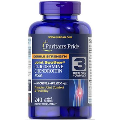 Puritan’s Pride Glucosamine Chondroitin MSM Double Strength 240 таблеток Глюкозамін і хондроітин