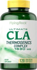 PipingRok Ultimate CLA Thermogenics Complex 1630 mg 120 мягких капсул с быстрым высвобождением Для похудения