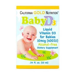 California Gold Nutrition Baby Vitamin D3 400 IU 10 ml Вітамін D для дітей