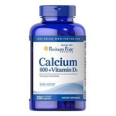 Puritan's Pride Calcium + Vitamin D3 250 табл Кальцій