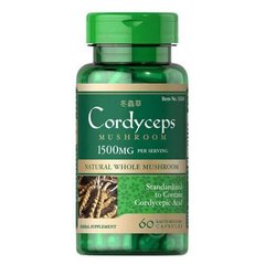 Puritan's Pride Cordyceps Mushroom 750 mg 60 капс Інші екстракти