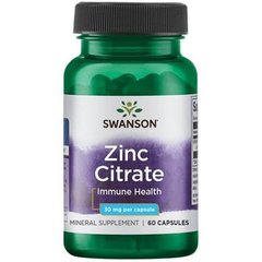 Swanson Zinc Citrate 30 mg 60 caps Цинк