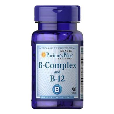Puritan's Pride Vitamin B-Complex and Vitamin B-12 90 таблеток Комплекс витаминов группы В