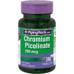 Piping Rock	Chromium Picolinate 200 mcg 240 таблеток Минералы