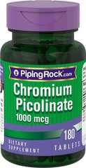 Piping Rock	Chromium Picolinate 1000 mcg 180 таблеток Минералы