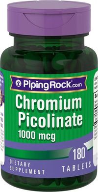 Piping Rock	Chromium Picolinate 1000 mcg 180 tablets Мінерали