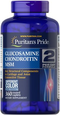Puritan's Pride Triple Strength Glucosamine, Chondroitin MSM 360 таблеток Глюкозамін і хондроітин