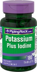 Piping Rock	Potassium Plus Iodine 180 таблеток Минералы