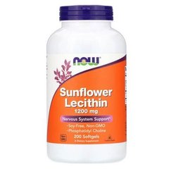 NOW Sunflower Lecithin 1,200 mg 200 рідких капсул Лецитин